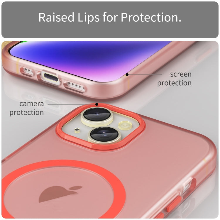 For iPhone 16 MagSafe Frosted Translucent TPU + PC Full Coverage Phone Case(Red) - iPhone 16 Cases by buy2fix | Online Shopping UK | buy2fix