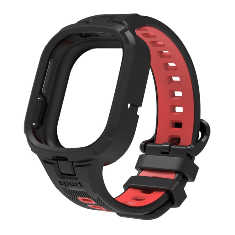 For Honor Watch 4 Two Color Integrated TPU Watch Band(Black Red) - Watch Bands by buy2fix | Online Shopping UK | buy2fix