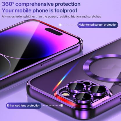 For iPhone 14 Plus MagSafe CD Texture Metal Lens Frame Full Coverage Phone Case(Black) - iPhone 14 Plus Cases by buy2fix | Online Shopping UK | buy2fix