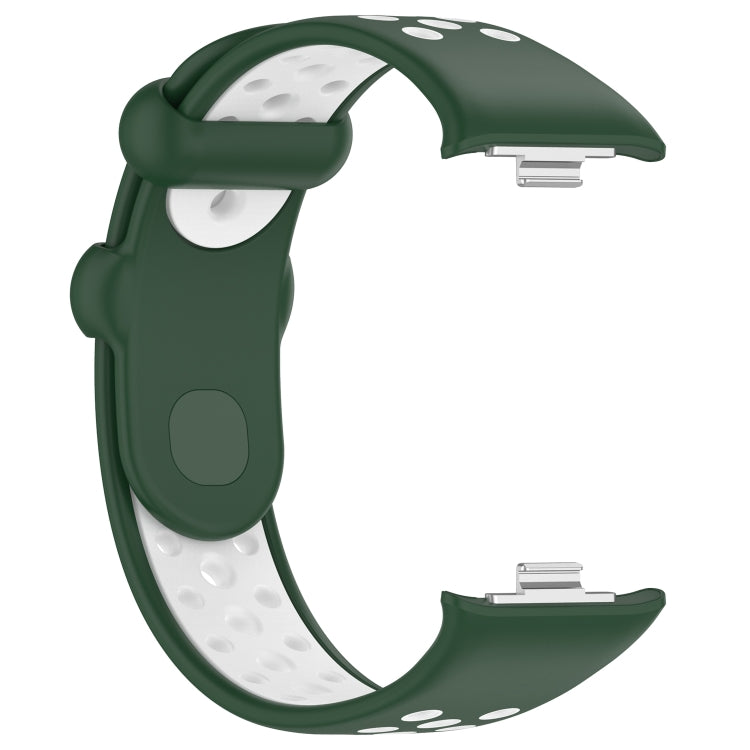 For Redmi Watch 4 Two Color Silicone Sports Watch Band(Dark Green White) - Watch Bands by buy2fix | Online Shopping UK | buy2fix