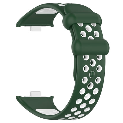 For Redmi Watch 4 Two Color Silicone Sports Watch Band(Dark Green White) - Watch Bands by buy2fix | Online Shopping UK | buy2fix