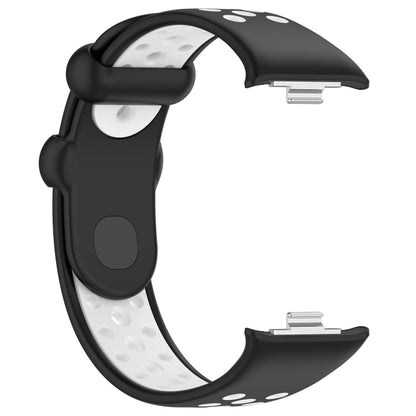 For Redmi Watch 4 Two Color Silicone Sports Watch Band(Black White) - Watch Bands by buy2fix | Online Shopping UK | buy2fix