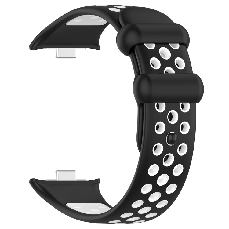 For Redmi Watch 4 Two Color Silicone Sports Watch Band(Black White) - Watch Bands by buy2fix | Online Shopping UK | buy2fix