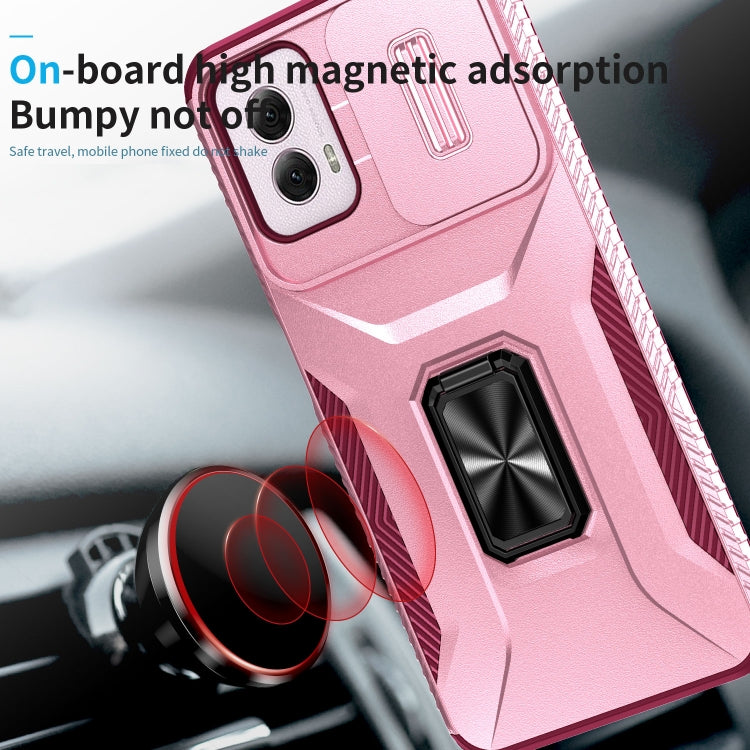 For Motorola Moto G Power 2024 Sliding Camshield Holder Phone Case(Pink + Rose Red) - Motorola Cases by buy2fix | Online Shopping UK | buy2fix