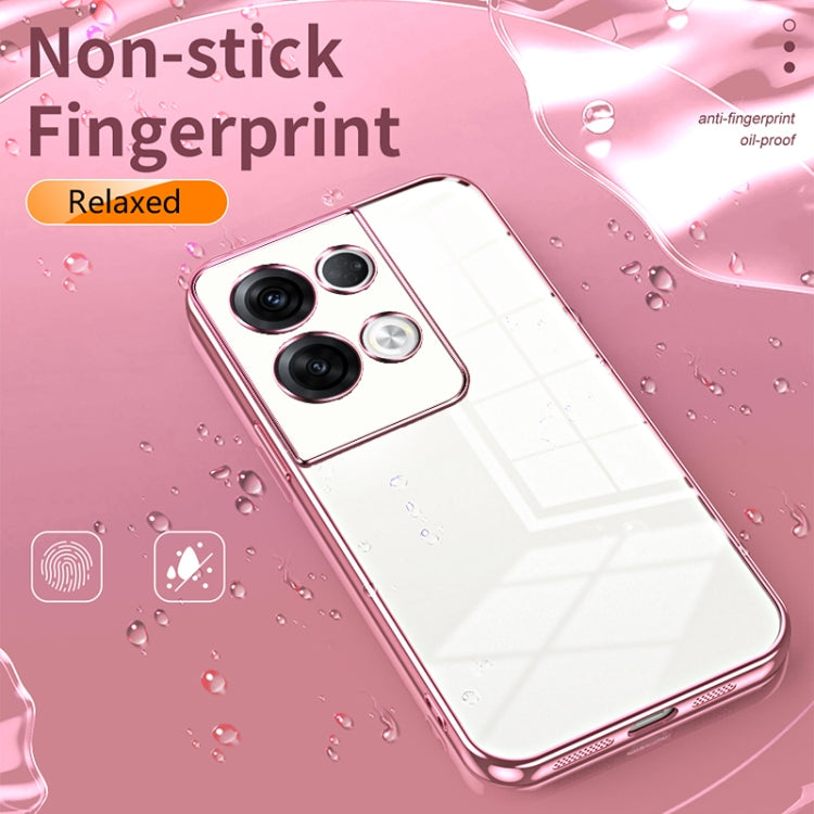 For OPPO Reno8 Pro+ Transparent Plating Fine Hole Phone Case(Green) - OPPO Cases by buy2fix | Online Shopping UK | buy2fix