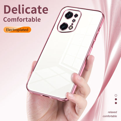 For OPPO Find X5 Pro Transparent Plating Fine Hole Phone Case(Gold) - OPPO Cases by buy2fix | Online Shopping UK | buy2fix