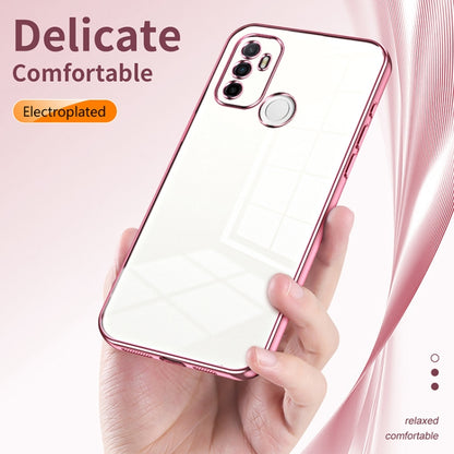 For OPPO A53 2020 / A32 / A11s  Transparent Plating Fine Hole Phone Case(Gold) - OPPO Cases by buy2fix | Online Shopping UK | buy2fix