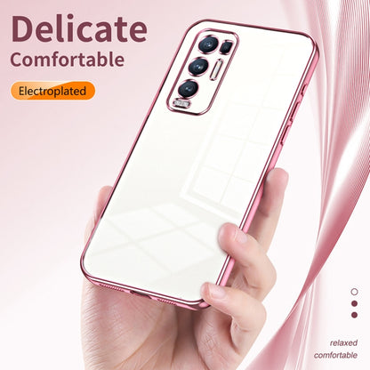 For OPPO Reno5 Pro+ Transparent Plating Fine Hole Phone Case(Gold) - OPPO Cases by buy2fix | Online Shopping UK | buy2fix