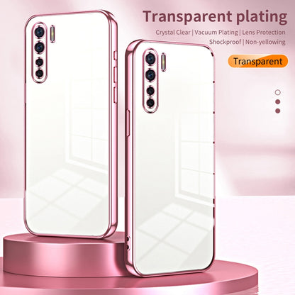 For OPPO A91 Transparent Plating Fine Hole Phone Case(Silver) - OPPO Cases by buy2fix | Online Shopping UK | buy2fix