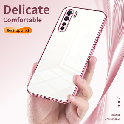 For OPPO A91 Transparent Plating Fine Hole Phone Case(Black) - OPPO Cases by buy2fix | Online Shopping UK | buy2fix