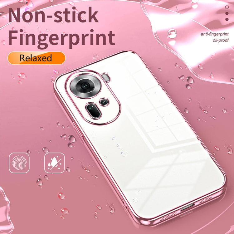 For OPPO Reno11 Global Transparent Plating Fine Hole Phone Case(Silver) - Reno11 Cases by buy2fix | Online Shopping UK | buy2fix