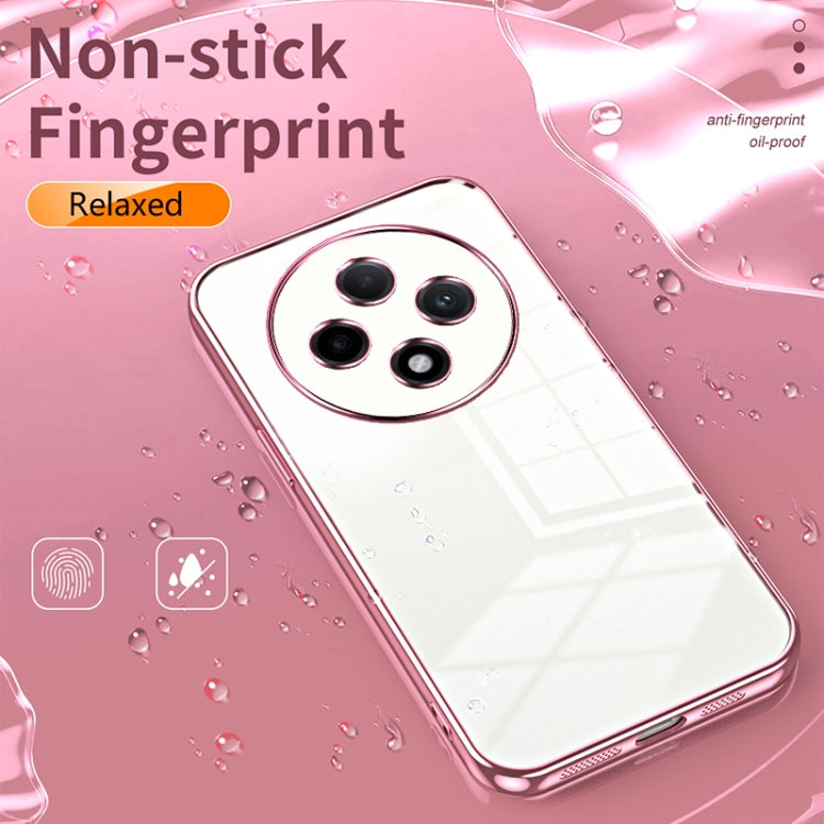 For OPPO A3 Pro Transparent Plating Fine Hole Phone Case(Pink) - OPPO Cases by buy2fix | Online Shopping UK | buy2fix