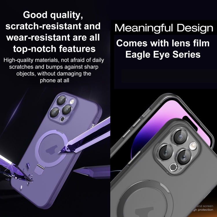 For iPhone 11 MagSafe Holder PC Hybrid TPU Phone Case(Deep Purple) - iPhone 11 Cases by buy2fix | Online Shopping UK | buy2fix