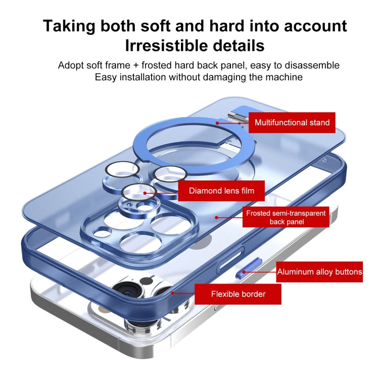 For iPhone 11 Pro Max MagSafe Holder PC Hybrid TPU Phone Case(Blue) - iPhone 11 Pro Max Cases by buy2fix | Online Shopping UK | buy2fix