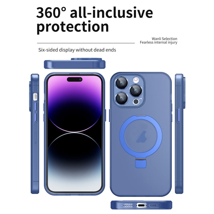 For iPhone 11 Pro Max MagSafe Holder PC Hybrid TPU Phone Case(Blue) - iPhone 11 Pro Max Cases by buy2fix | Online Shopping UK | buy2fix