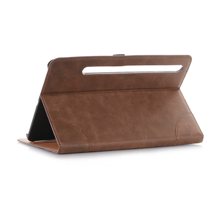 For Samsung Galaxy Tab S9 Retro Book Leather Tablet Case(Dark Brown) - Galaxy Tab S9 Cases by buy2fix | Online Shopping UK | buy2fix