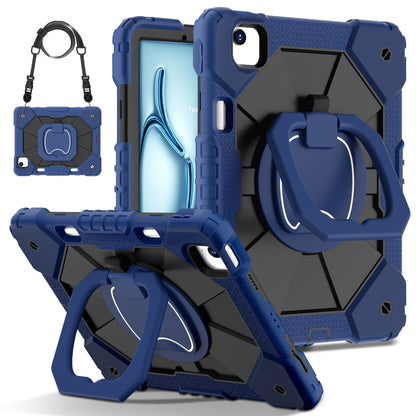 For iPad Air 11 2024 Contrast Color Robot Silicone Hybrid PC Tablet Case(Navy Black) - iPad Air 11 2024 Cases by buy2fix | Online Shopping UK | buy2fix