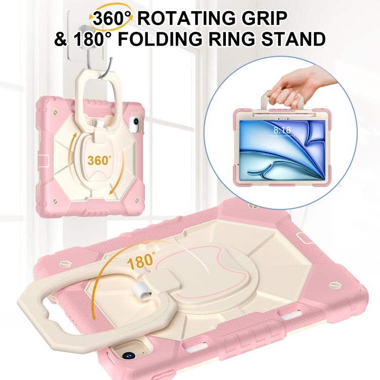 For iPad Air 11 2025 / 2024 Contrast Color Robot Silicone Hybrid PC Tablet Case(Rose Gold Beige) - iPad Air 11 2025 / 2024 Cases by buy2fix | Online Shopping UK | buy2fix