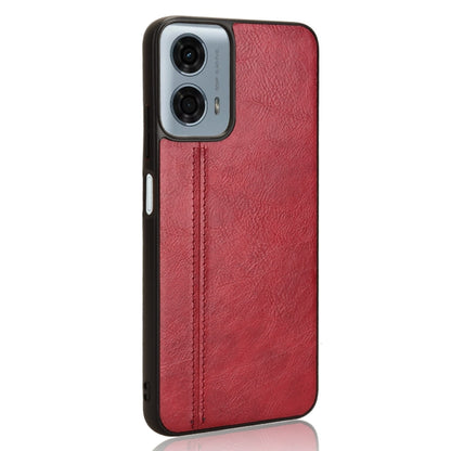 For Motorola Moto G Power 5G 2024 Cow Pattern Sewing Back Cover Phone Case(Red) - Motorola Cases by buy2fix | Online Shopping UK | buy2fix