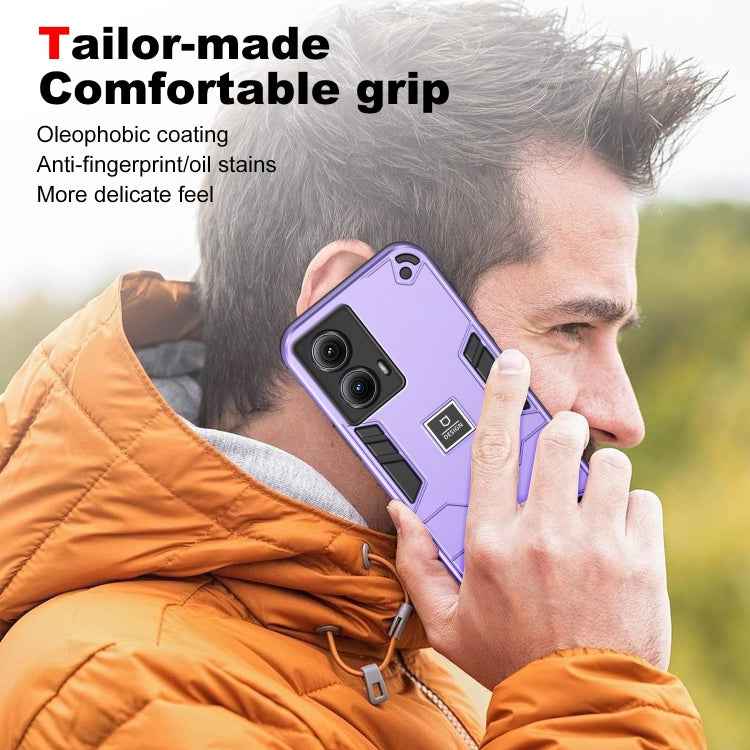 For Motorola Edge 5G 2024 Shockproof TPU Hybrid PC Phone Case(Purple) - Motorola Cases by buy2fix | Online Shopping UK | buy2fix