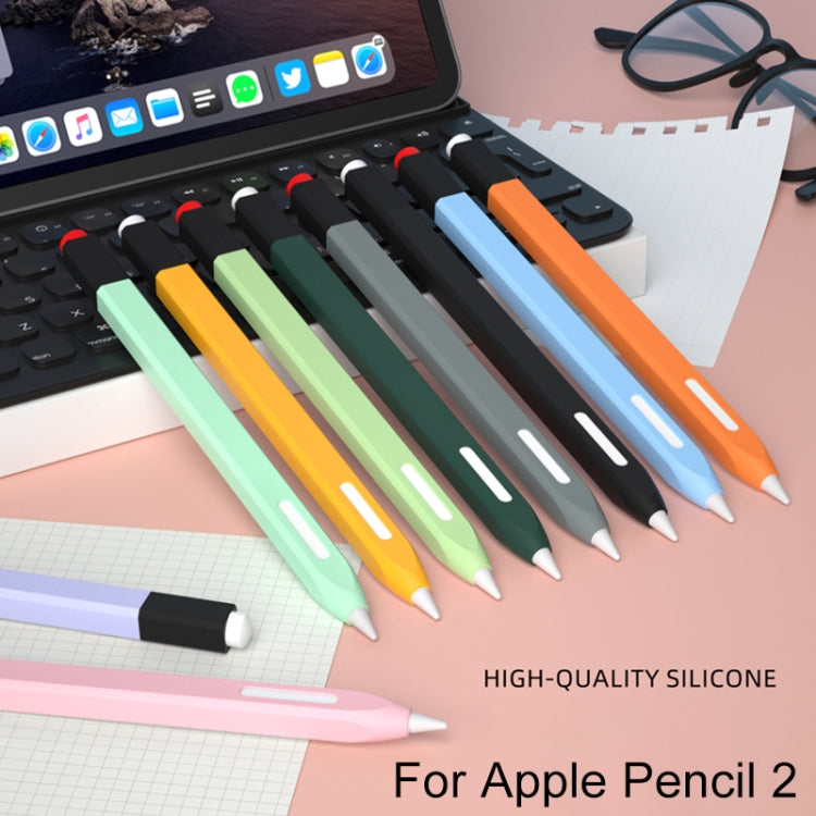 For Apple Pencil 2 Retro Pencil Style Stylus Pen Protective Case(Sky Blue) - Pencil Accessories by buy2fix | Online Shopping UK | buy2fix