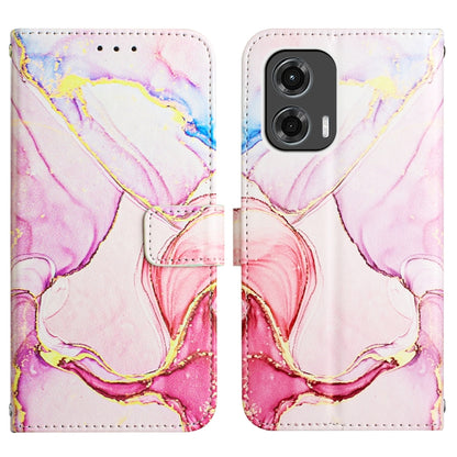 For Motorola Moto G Stylus 5G 2024 PT003 Marble Pattern Flip Leather Phone Case(Rose Gold) - Motorola Cases by buy2fix | Online Shopping UK | buy2fix