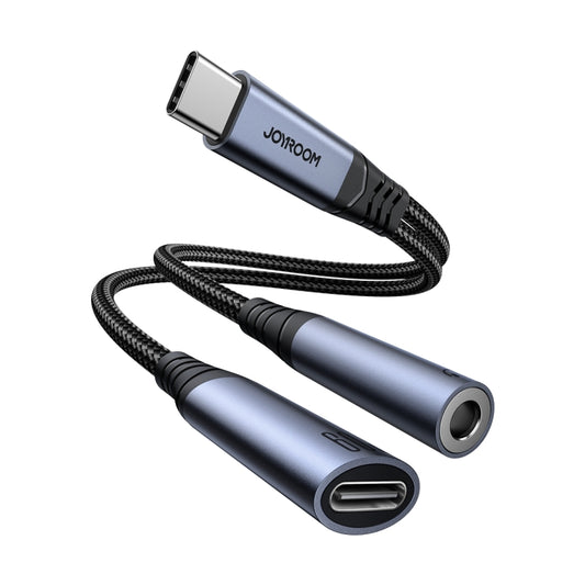 JOYROOM SY-C02 2 in 1 USB-C/Type-C to 3.5mm+USB-C/Type-C Audio Adapter Cable(Black) - Type-C Adapter by JOYROOM | Online Shopping UK | buy2fix