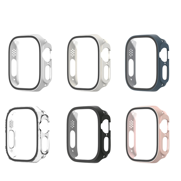 For Apple Watch Ultra 2 / Ultra 49mm Painting PC Hybrid Tempered Film Integrated Watch Case(Silver) - Watch Cases by buy2fix | Online Shopping UK | buy2fix