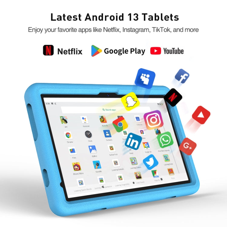 P30H WiFi Kid Tablet 10.1 inch,  4GB+128GB, Android 13 Allwinner A523 Octa Core CPU Support Parental Control Google Play(Blue) -  by buy2fix | Online Shopping UK | buy2fix