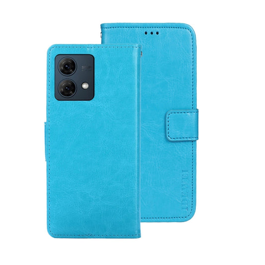 For Motorola Moto G84 5G idewei Crazy Horse Texture Leather Phone Case(Sky Blue) - Motorola Cases by idewei | Online Shopping UK | buy2fix