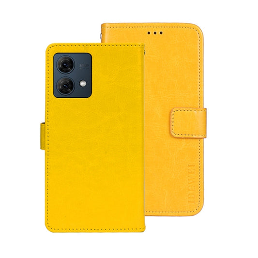 For Motorola Moto G84 5G idewei Crazy Horse Texture Leather Phone Case(Yellow) - Motorola Cases by idewei | Online Shopping UK | buy2fix