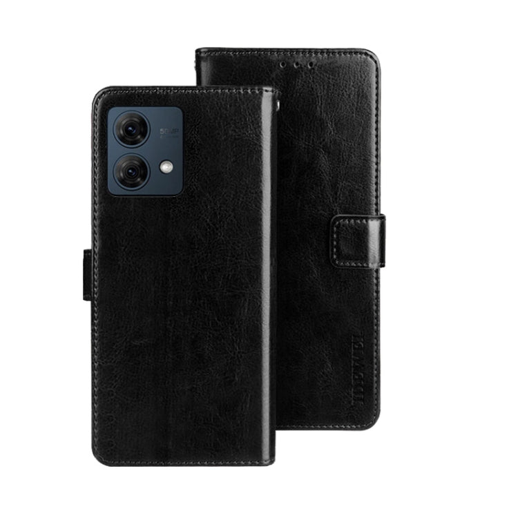 For Motorola Moto G84 5G idewei Crazy Horse Texture Leather Phone Case(Black) - Motorola Cases by idewei | Online Shopping UK | buy2fix