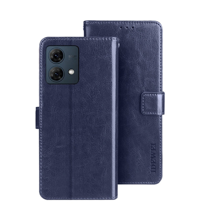 For Motorola Moto G84 5G idewei Crazy Horse Texture Leather Phone Case(Blue) - Motorola Cases by idewei | Online Shopping UK | buy2fix