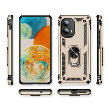 For Motorola Edge 2024 Shockproof TPU + PC Phone Case with Holder(Gold) - Motorola Cases by buy2fix | Online Shopping UK | buy2fix