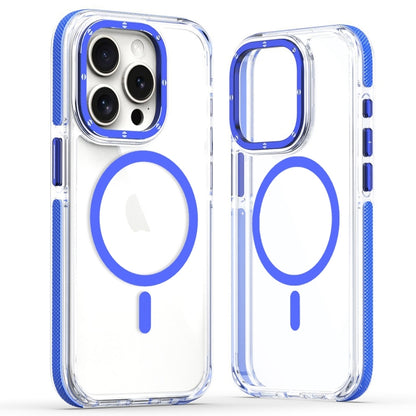 For iPhone 12 Pro Max Dual-Color Clear Acrylic Hybrid TPU MagSafe Phone Case(Blue) - iPhone 12 Pro Max Cases by buy2fix | Online Shopping UK | buy2fix