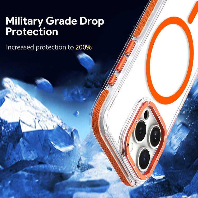 For iPhone 16 Pro Max Dual-Color Clear Acrylic Hybrid TPU MagSafe Phone Case(Orange) - iPhone 16 Pro Max Cases by buy2fix | Online Shopping UK | buy2fix