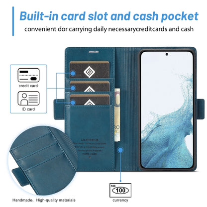 For Samsung Galaxy S24+ LC.IMEEKE Skin-friendly Card Slots Leather Phone Case(Blue) - Galaxy S24+ 5G Cases by LC.IMEEKE | Online Shopping UK | buy2fix