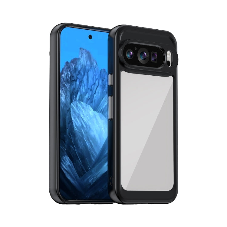 For Google Pixel 9 Colorful Series Acrylic Hybrid TPU Phone Case(Black) - Google Cases by buy2fix | Online Shopping UK | buy2fix