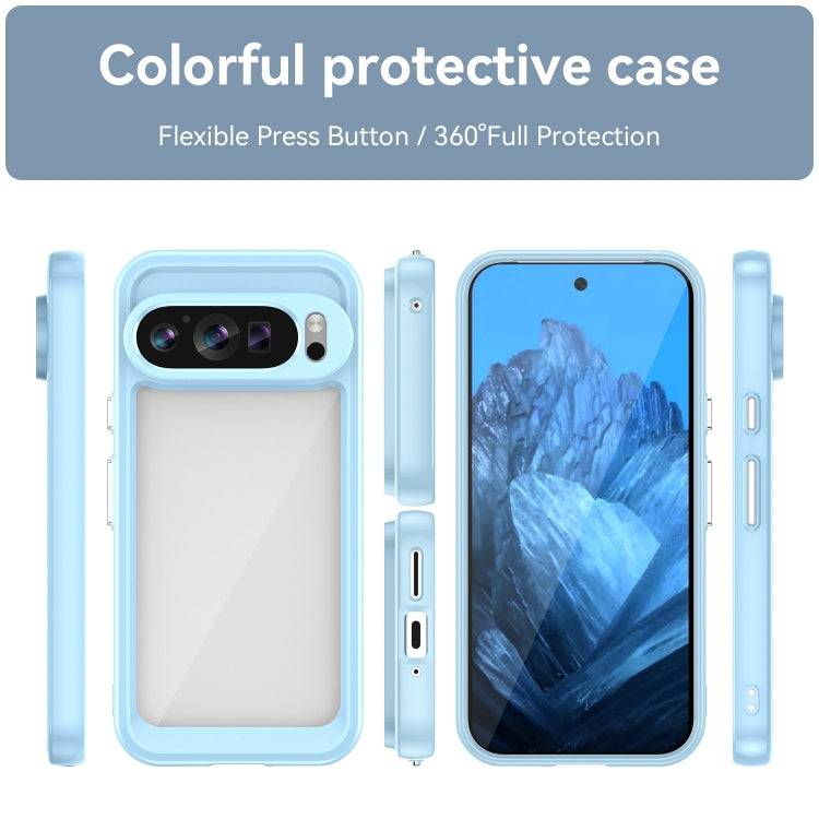 For Google Pixel 9 Colorful Series Acrylic Hybrid TPU Phone Case(Blue) - Google Cases by buy2fix | Online Shopping UK | buy2fix