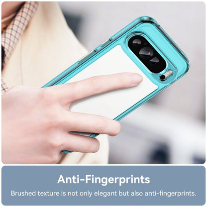 For Google Pixel 9 Pro Colorful Series Acrylic Hybrid TPU Phone Case(Transparent Blue) - Google Cases by buy2fix | Online Shopping UK | buy2fix