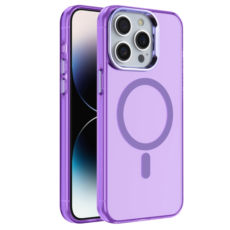 For iPhone 14 Pro Max Electroplated IMD Magsafe PC Hybrid TPU Phone Case(Purple) - iPhone 14 Pro Max Cases by buy2fix | Online Shopping UK | buy2fix