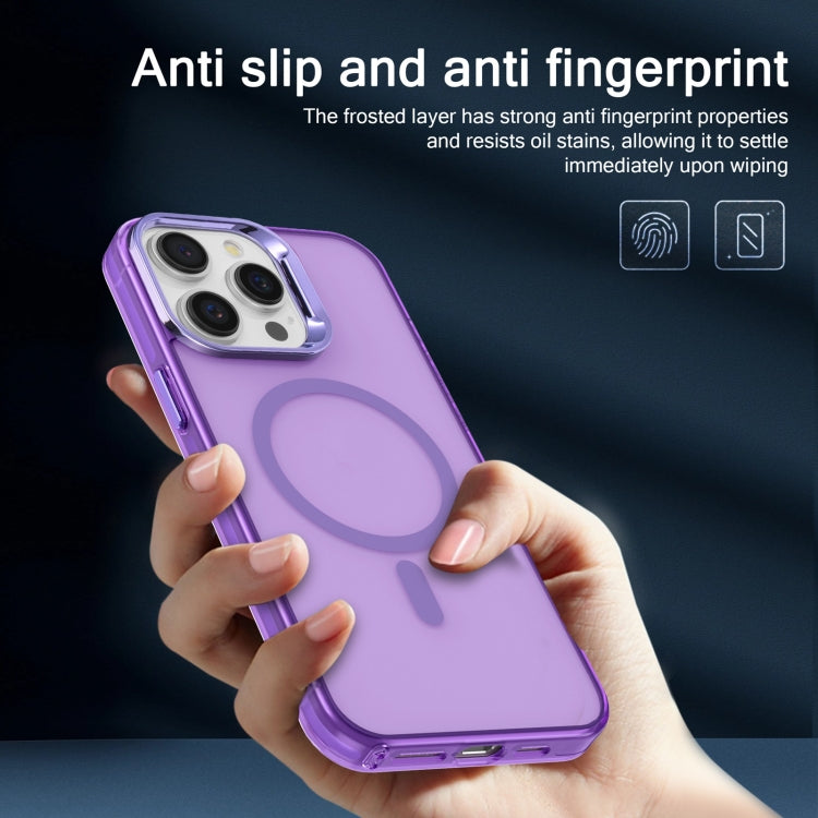 For iPhone 14 Pro Max Electroplated IMD Magsafe PC Hybrid TPU Phone Case(Purple) - iPhone 14 Pro Max Cases by buy2fix | Online Shopping UK | buy2fix