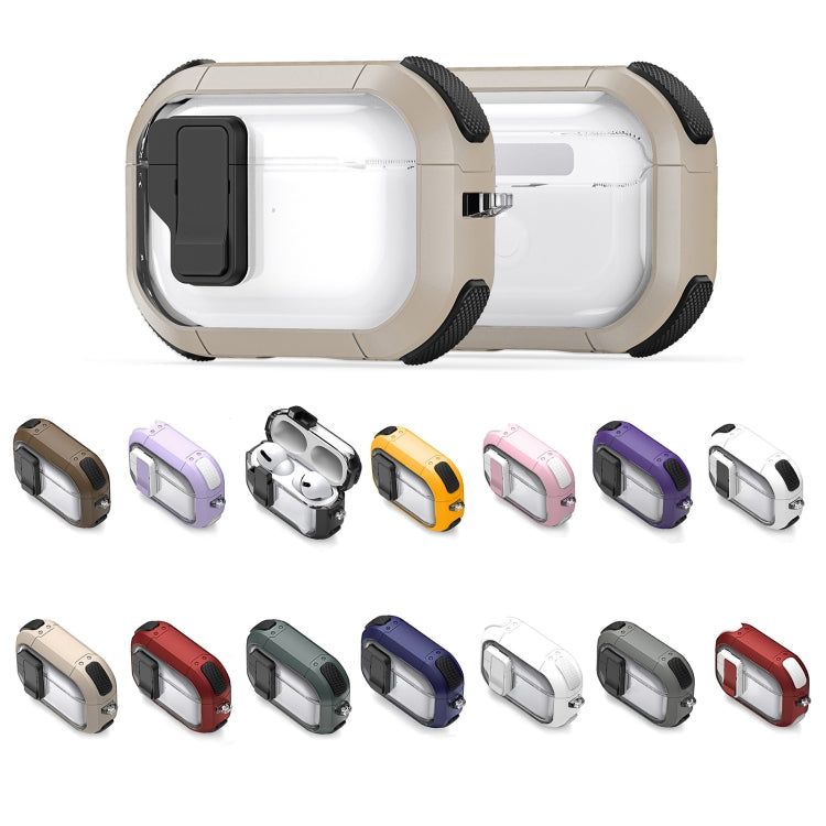 For AirPods 3 DUX DUCIS PECN Series Split Two-color Transparent Earphone Case with Hook(Gold Black) - For AirPods 3 by DUX DUCIS | Online Shopping UK | buy2fix