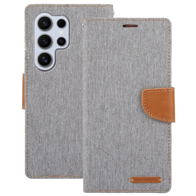 For Samsung Galaxy S24 Ultra 5G GOOSPERY CANVAS DIARY Fabric Texture Flip Leather Phone Case(Grey) - Galaxy S24 Ultra 5G Cases by GOOSPERY | Online Shopping UK | buy2fix