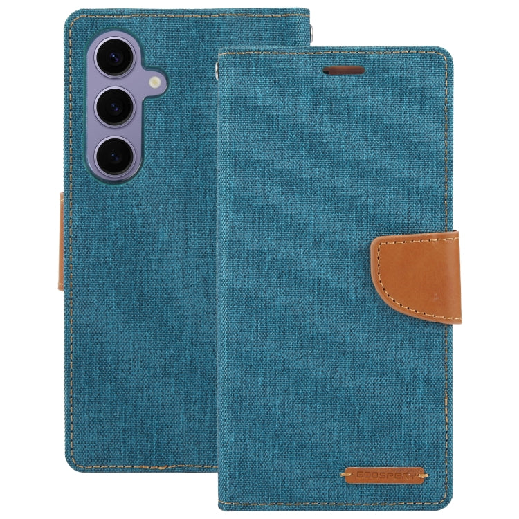 For Samsung Galaxy S24+ 5G GOOSPERY CANVAS DIARY Fabric Texture Flip Leather Phone Case(Green) - Galaxy S24+ 5G Cases by GOOSPERY | Online Shopping UK | buy2fix