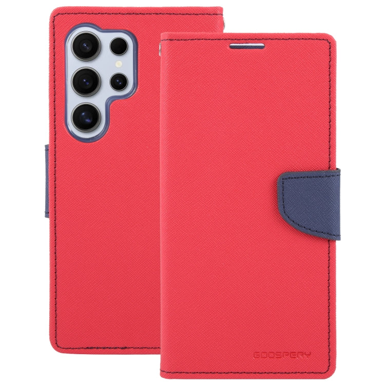 For Samsung Galaxy S24 Ultra 5G GOOSPERY FANCY DIARY Cross Texture Leather Phone Case(Red) - Galaxy S24 Ultra 5G Cases by GOOSPERY | Online Shopping UK | buy2fix