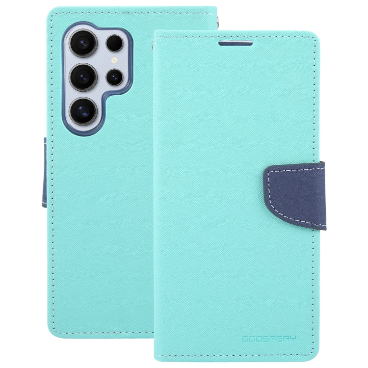 For Samsung Galaxy S24 Ultra 5G GOOSPERY FANCY DIARY Cross Texture Leather Phone Case(Mint Green) - Galaxy S24 Ultra 5G Cases by GOOSPERY | Online Shopping UK | buy2fix