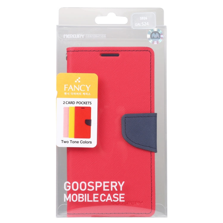 For Samsung Galaxy S24 5G GOOSPERY FANCY DIARY Cross Texture Leather Phone Case(Red) - Galaxy S24 5G Cases by GOOSPERY | Online Shopping UK | buy2fix