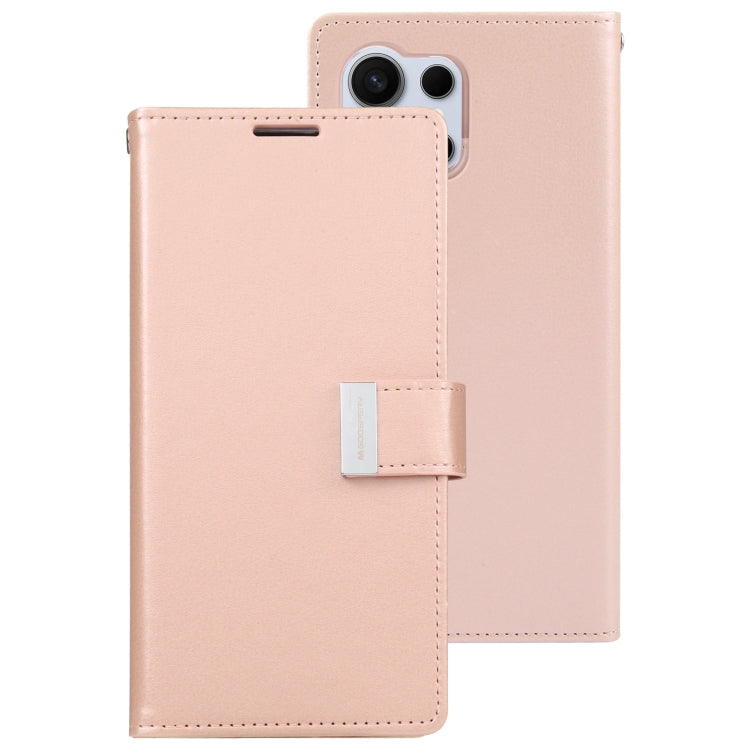 For Samsung Galaxy S24 Ultra 5G GOOSPERY RICH DIARY Crazy Horse Texture Leather Phone Case(Rose Gold) - Galaxy S24 Ultra 5G Cases by GOOSPERY | Online Shopping UK | buy2fix