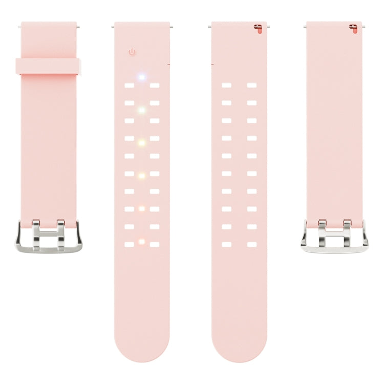 For Apple Watch Series 3 42mm Luminous Colorful Light Silicone Watch Band(Pink) - Watch Bands by buy2fix | Online Shopping UK | buy2fix